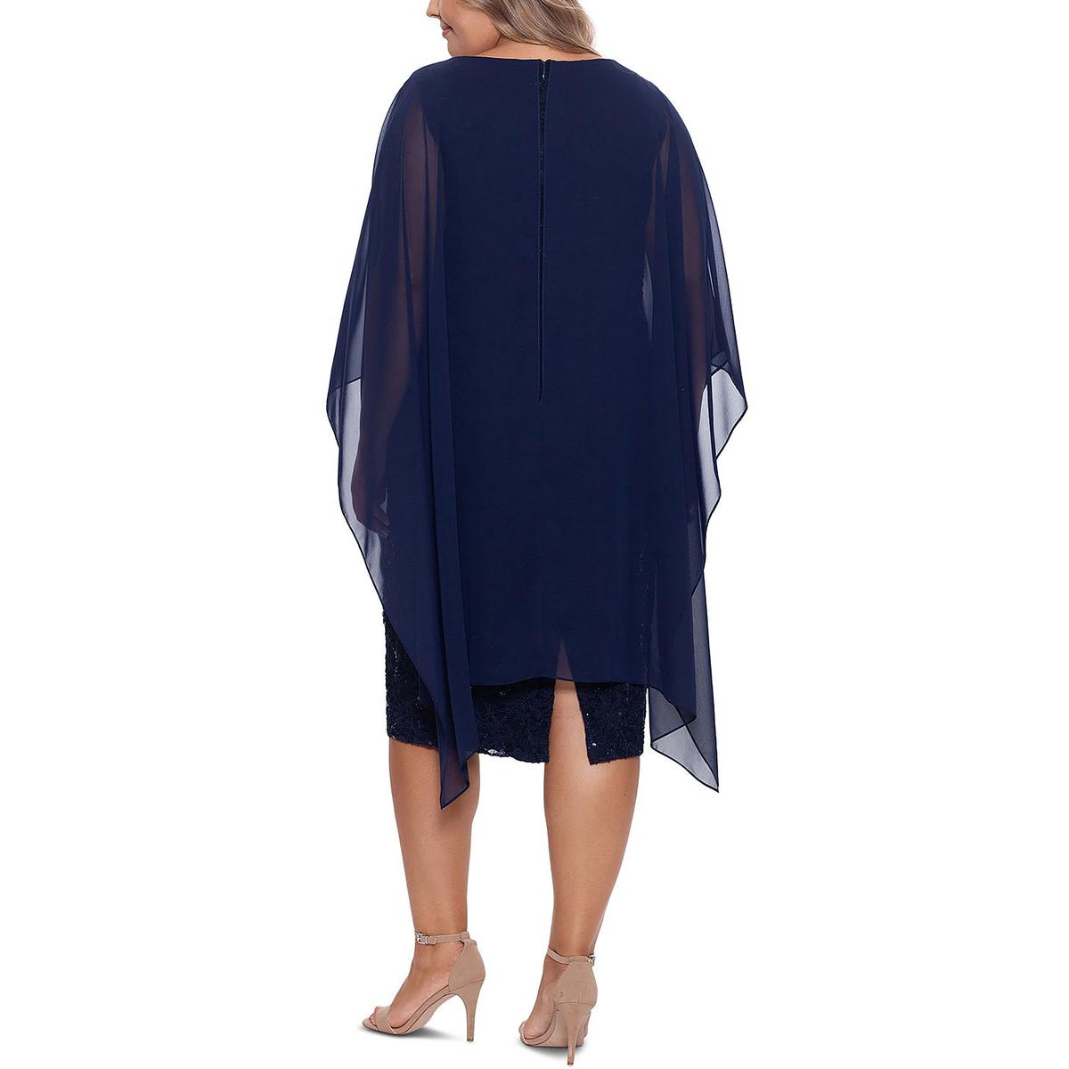 Plus Womens Lace Overlay Lace Shift Dress