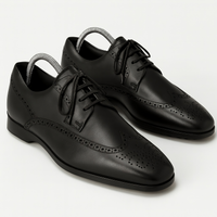 Tods Leather Longwing Brogue Derby Shoes Black