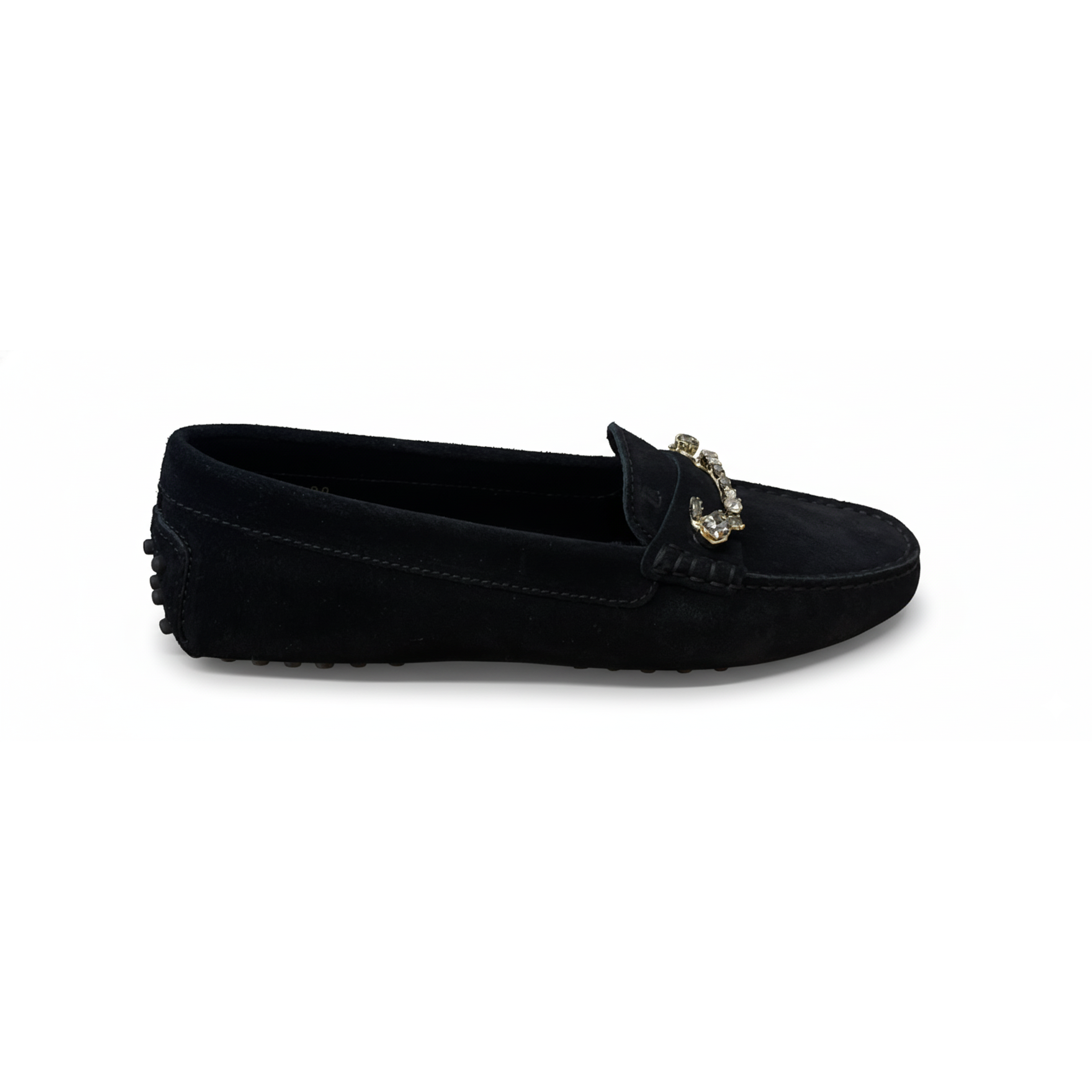 Tods Women's Pebbled Leather Loafers in Black