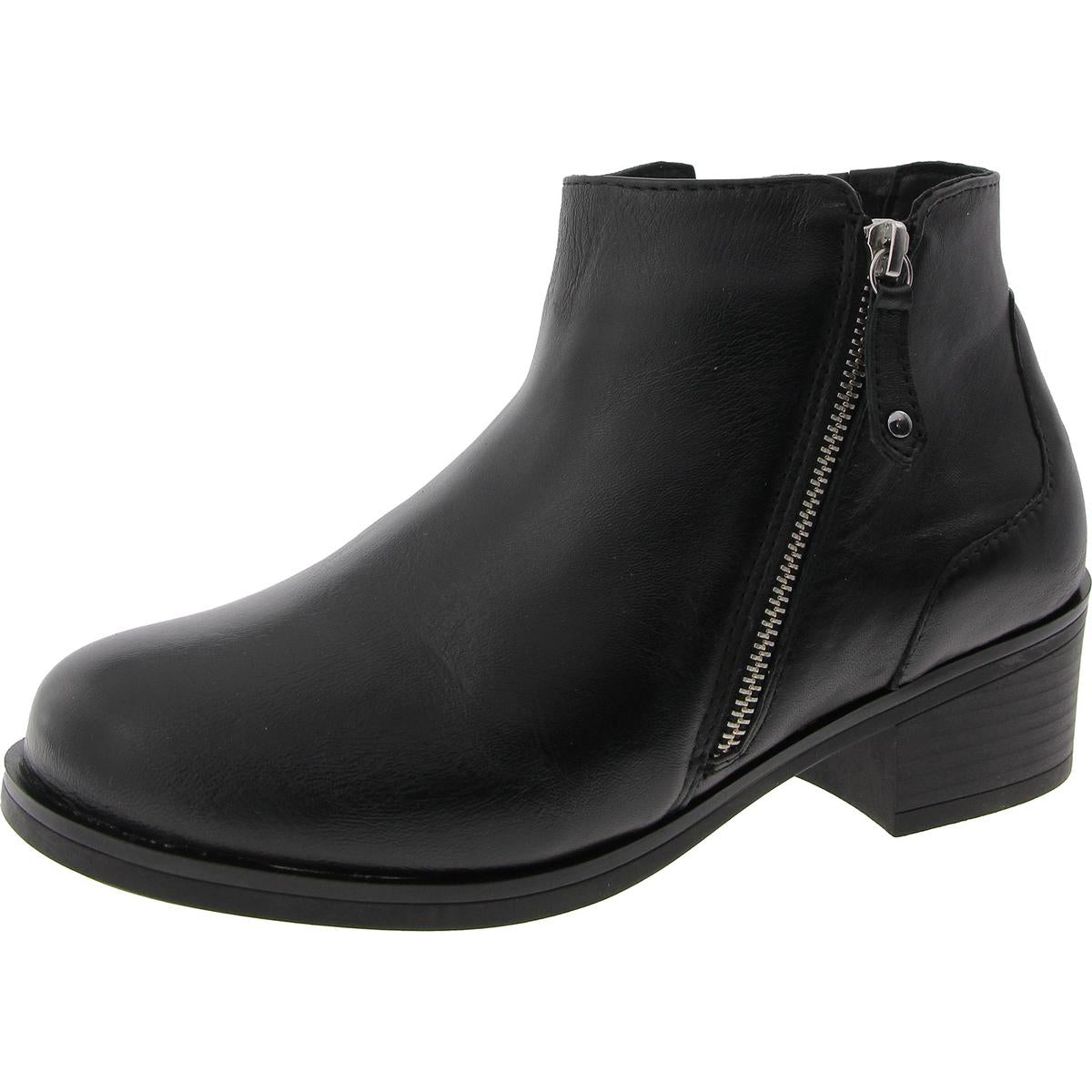 Dixon Womens Double Zipper Ankle Boots