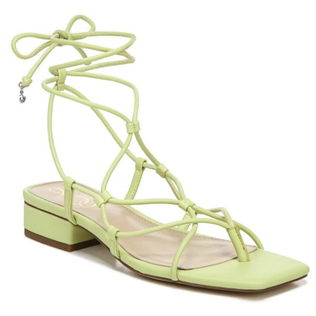 Daffy Womens Strappy Gladiator Strappy Sandals 5.5 Medium Kiwi Nappa