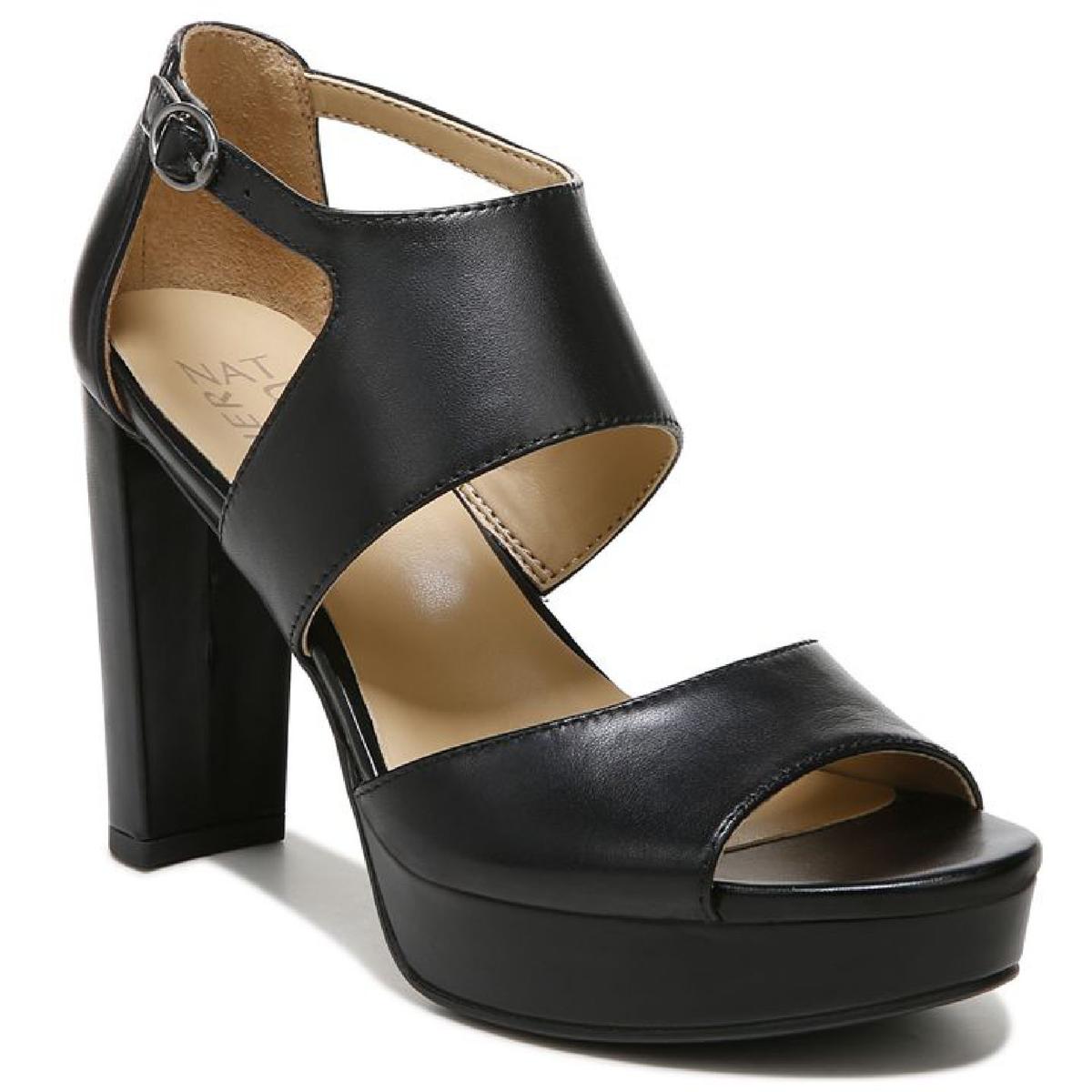 Mae Womens Leather Ankle Strap Platform Sandals