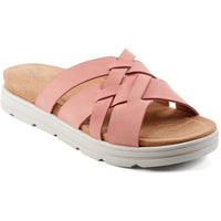 Star Womens Padded Insole Flat Sandals Light Pink