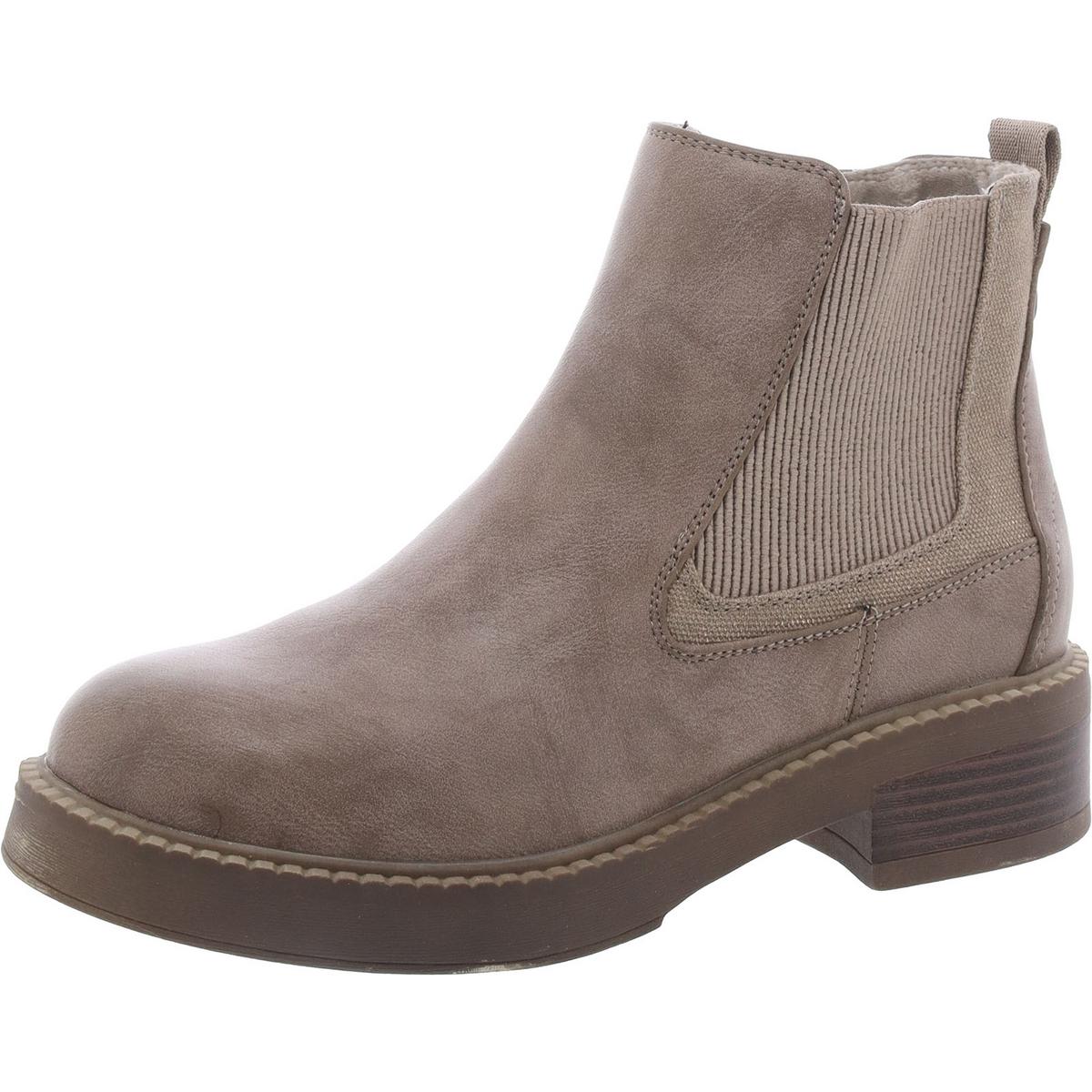 VERA Womens Faux Leather Zipper Ankle Boots