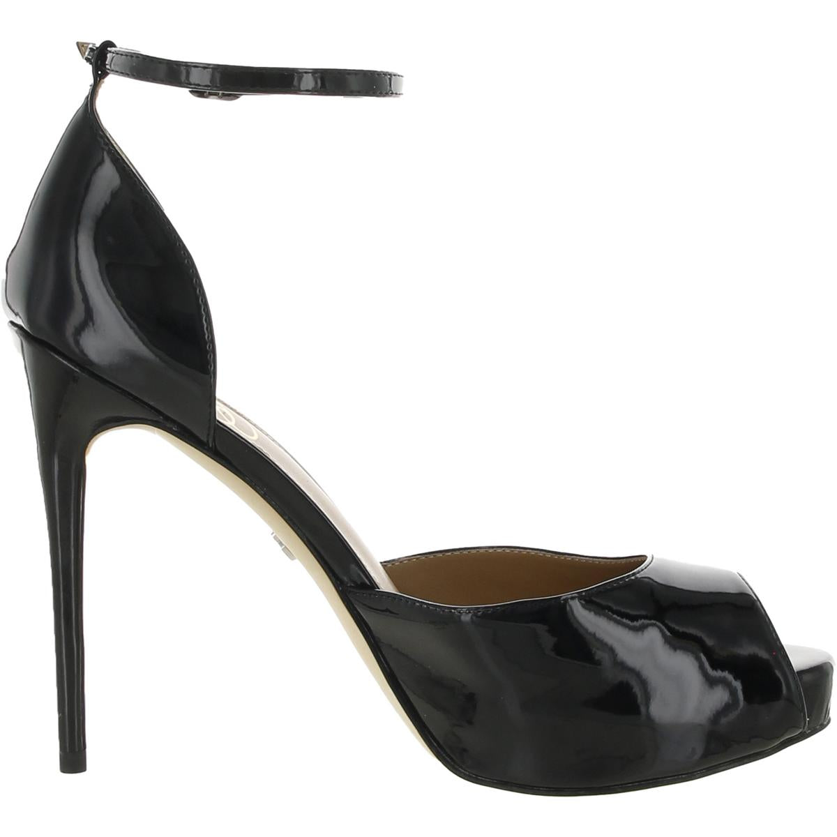 Florencia Womens Solid Ankle Strap Heels