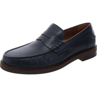 Pinch Prep Mens Solid Leather Loafers 10 Medium Navy