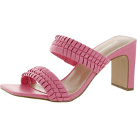 Fenda Womens Faux Leather Strappy Block Heels