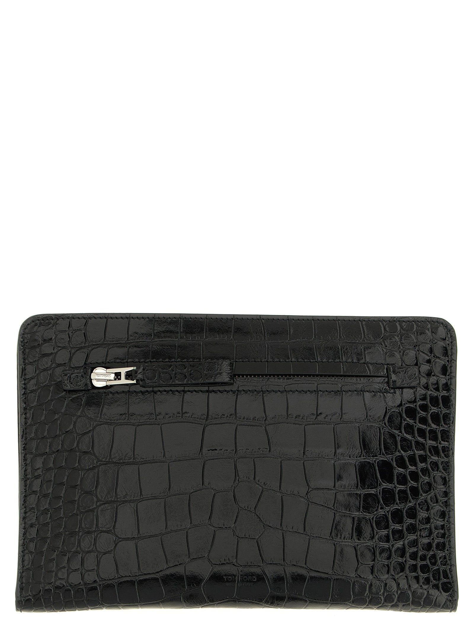 TOM FORD Tom Ford Men Croc Print Leather Clutch Bag