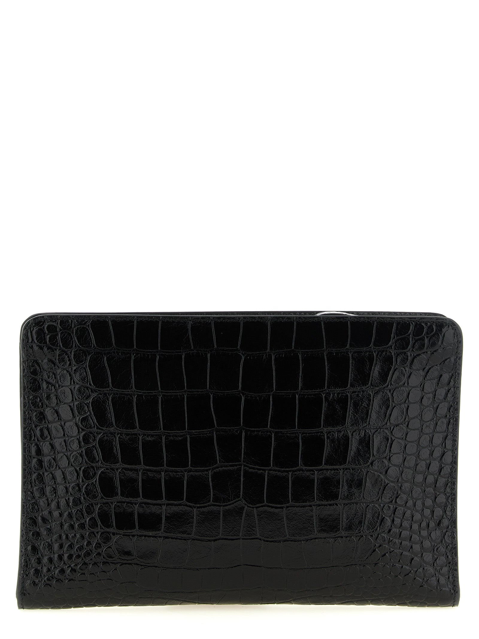 TOM FORD Tom Ford Men Croc Print Leather Clutch Bag