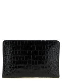 TOM FORD Tom Ford Men Croc Print Leather Clutch Bag