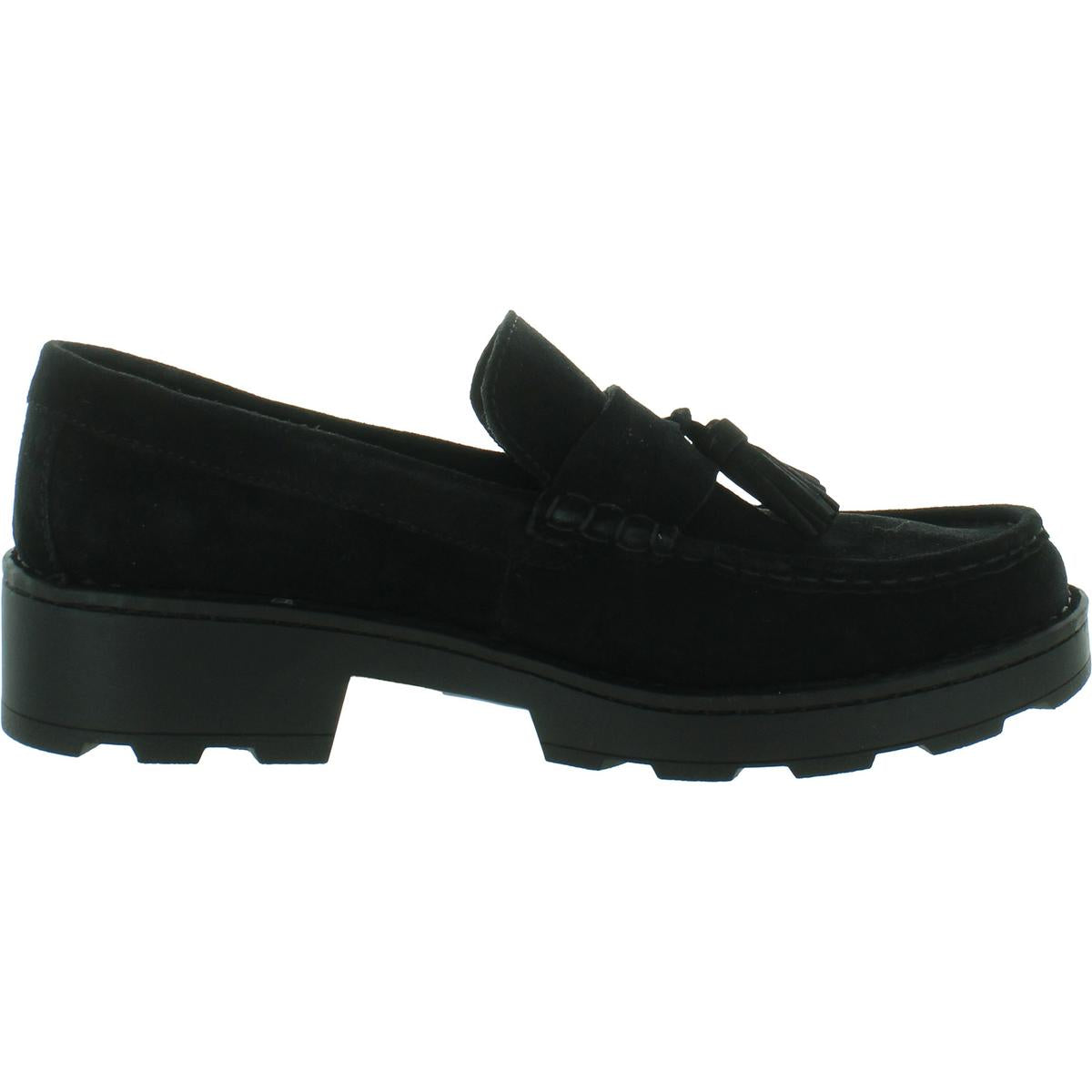 Capri Womens Suede Heeled Loafers