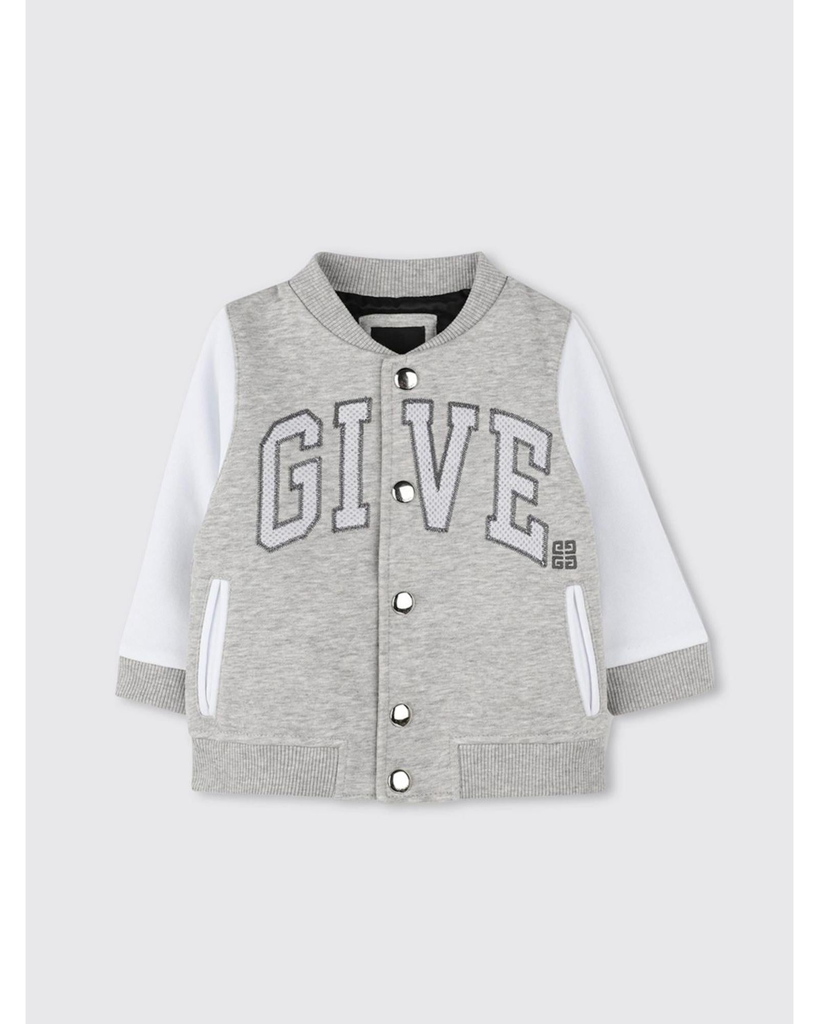 Givenchy Kids Varsity Jacket Letter Print Grey