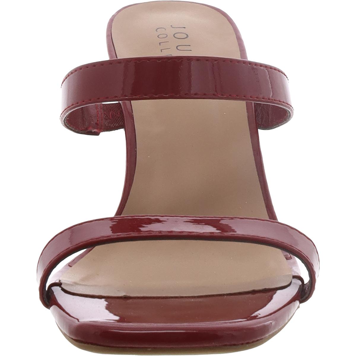 BHFO Womens Slip On Square Toe Wedge Sandals