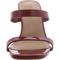 BHFO Womens Slip On Square Toe Wedge Sandals