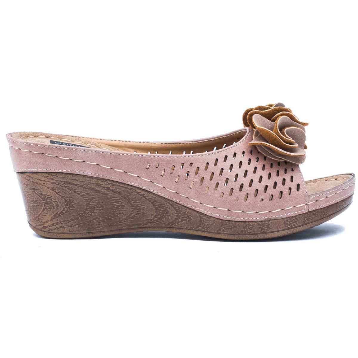 Juliet Womens Cushioned Footbed Faux Leather Wedge Sandals