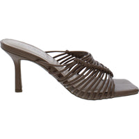 Womens Faux Leather Slip On Heels
