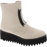 Twin Chain Womens Chain Leather Ankle Boots
