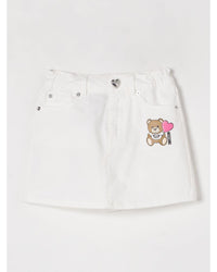Moschino Denim Mini Skirt Teddy Bear Print Kids Blue