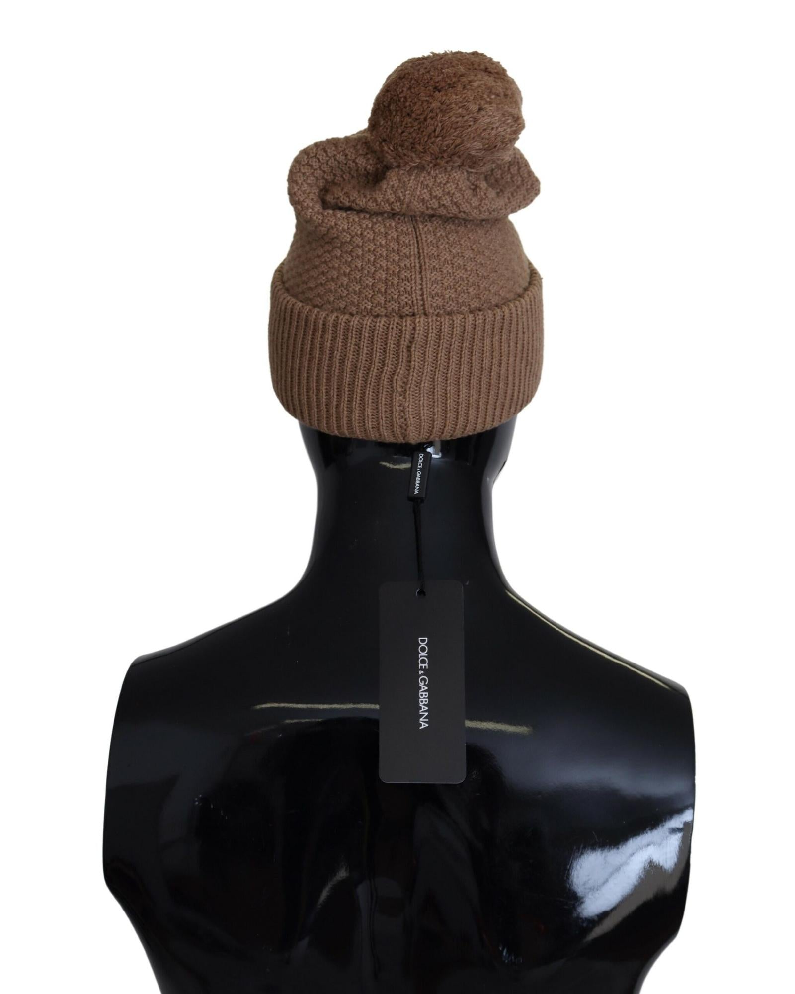 Dolce & Gabbana Fur Ball Knitted Beanie Hat