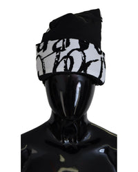 Dolce & Gabbana Abstract Print Beanie BlackWhite
