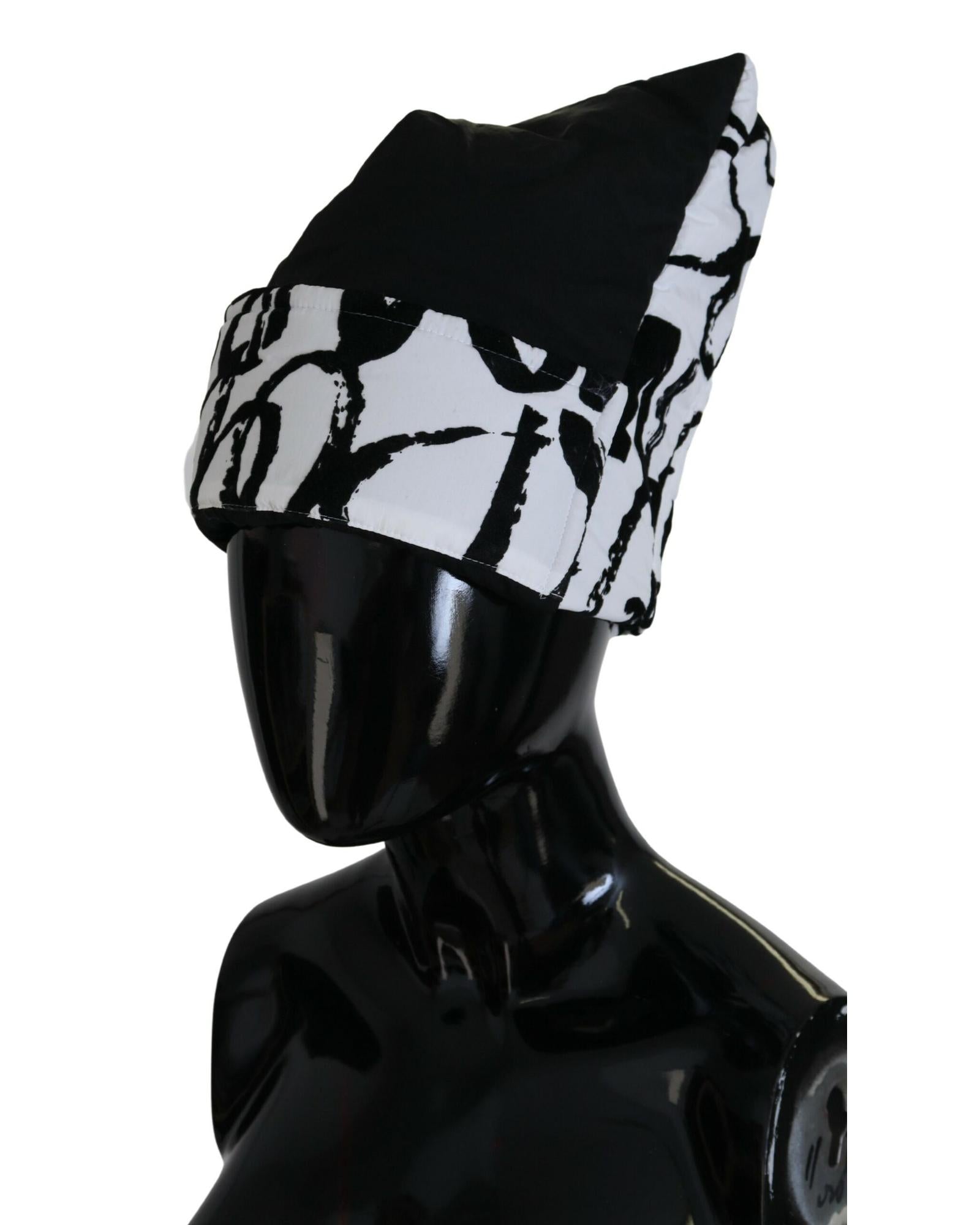 Dolce & Gabbana Abstract Print Beanie BlackWhite
