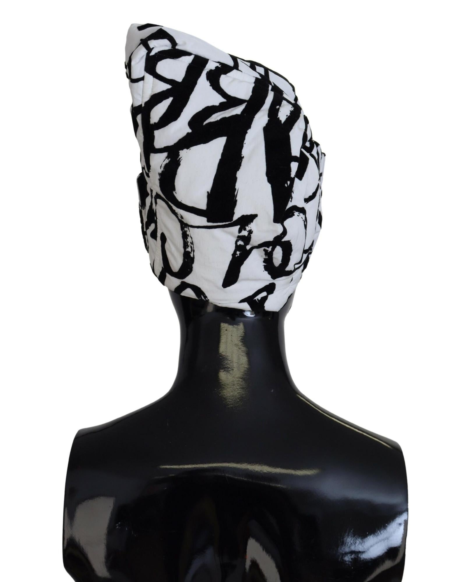 Dolce & Gabbana Abstract Print Beanie BlackWhite