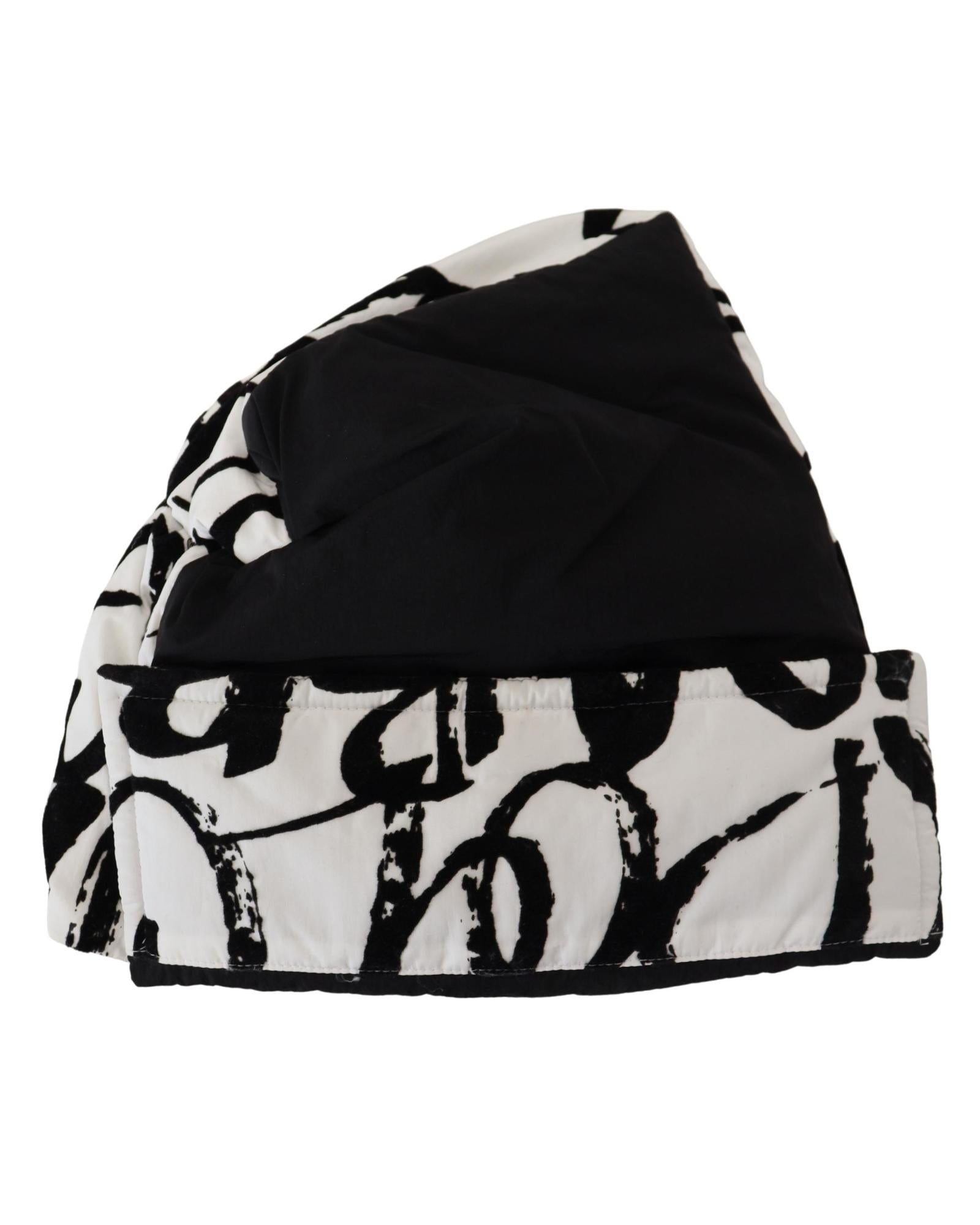 Dolce & Gabbana Abstract Print Beanie BlackWhite