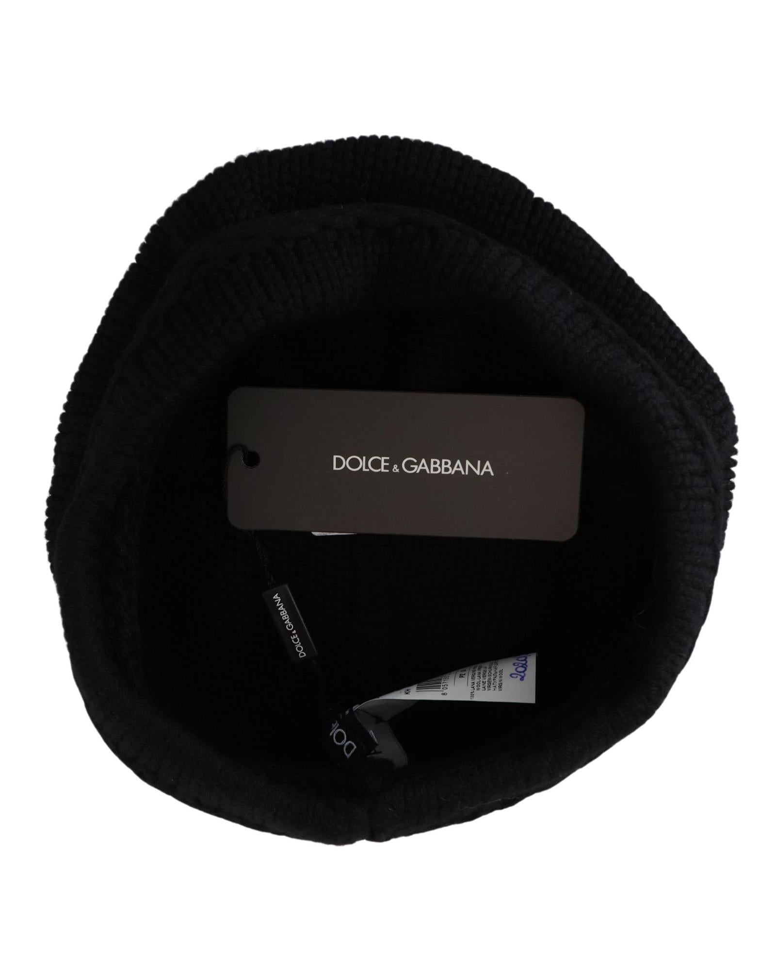 Dolce & Gabbana Black Wool Beanie