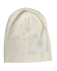 Dolce & Gabbana Cashmere Ribbed Beanie Men Beige Hats