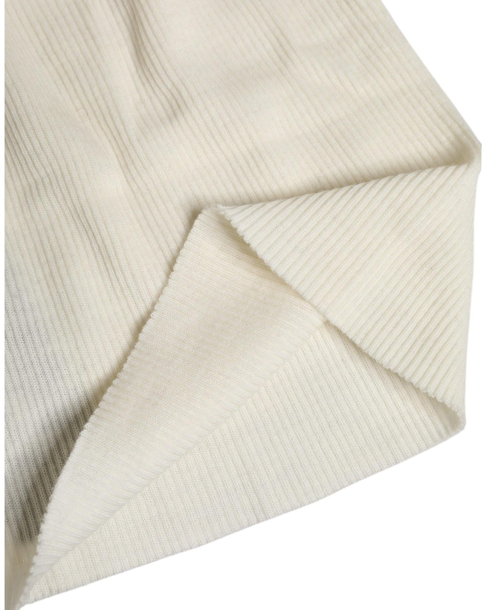 Dolce & Gabbana Cashmere Ribbed Beanie Men Beige Hats