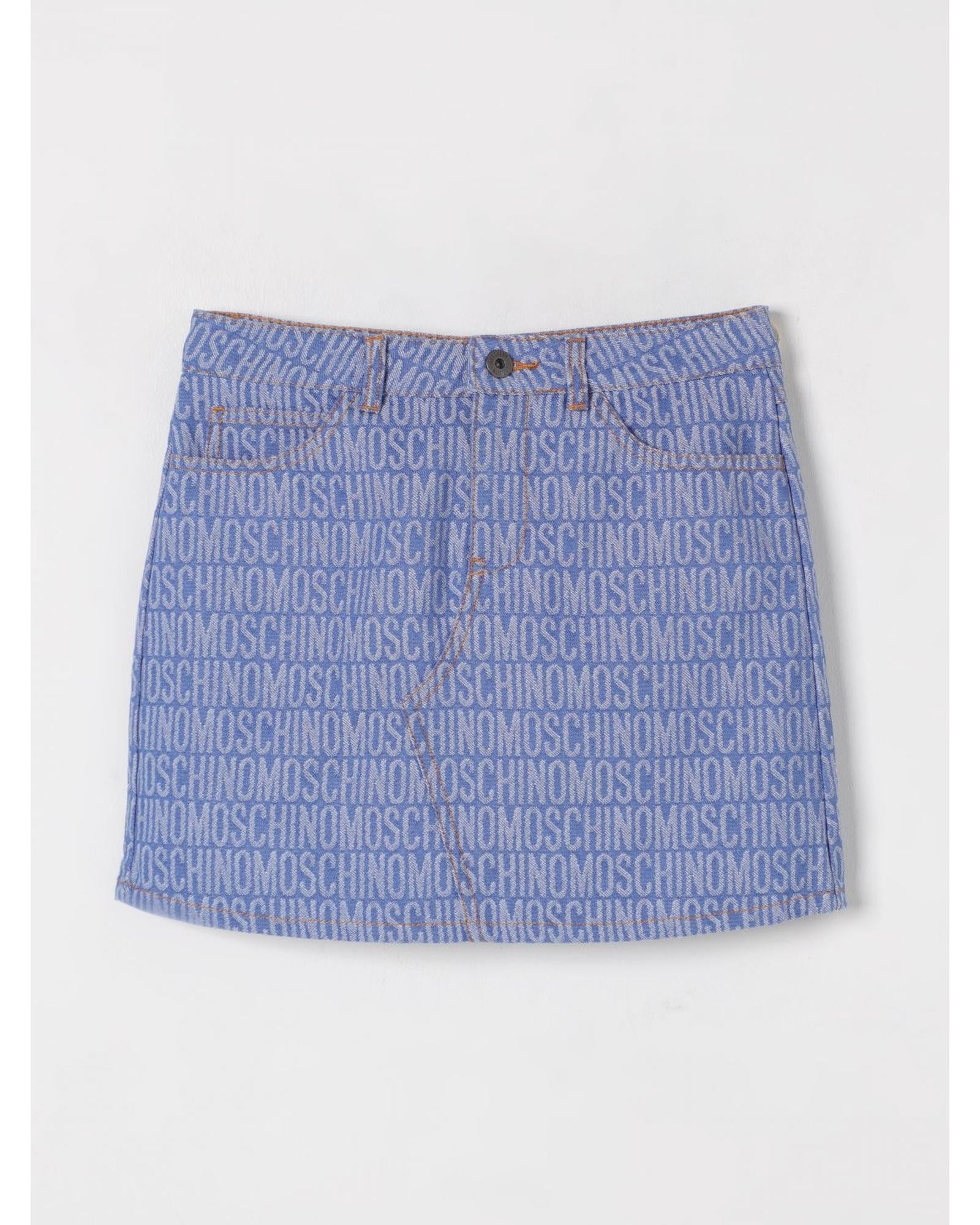 Moschino Logo Denim Mini Skirt Kids