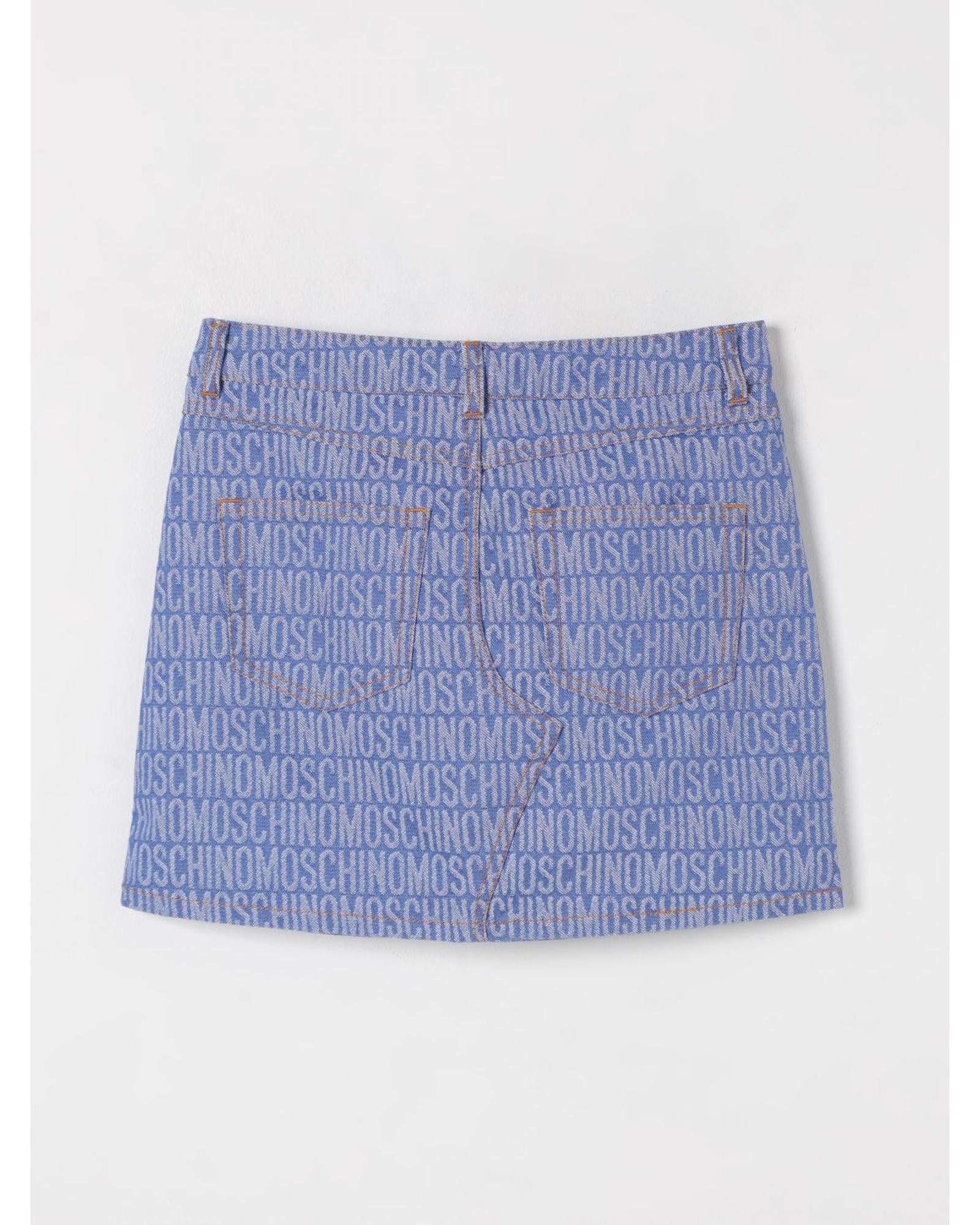 Moschino Logo Denim Mini Skirt Kids