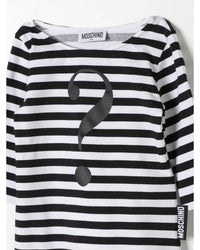Moschino Question Mark Striped Top Kids White T-Shirts