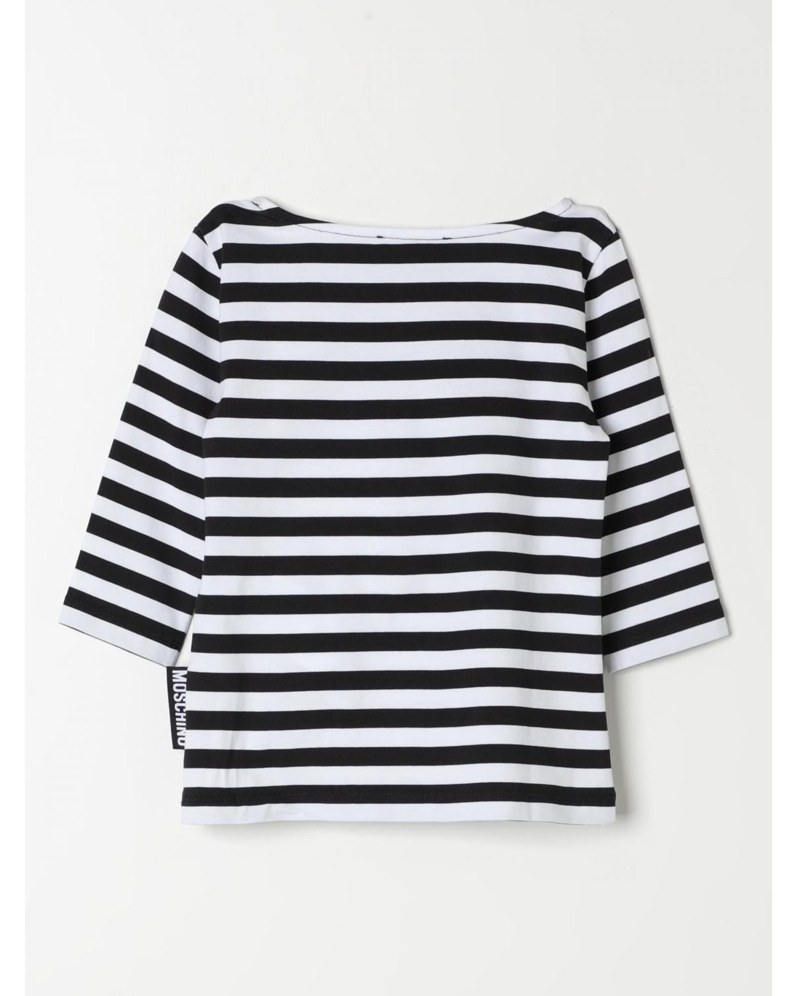 Moschino Question Mark Striped Top Kids White T-Shirts