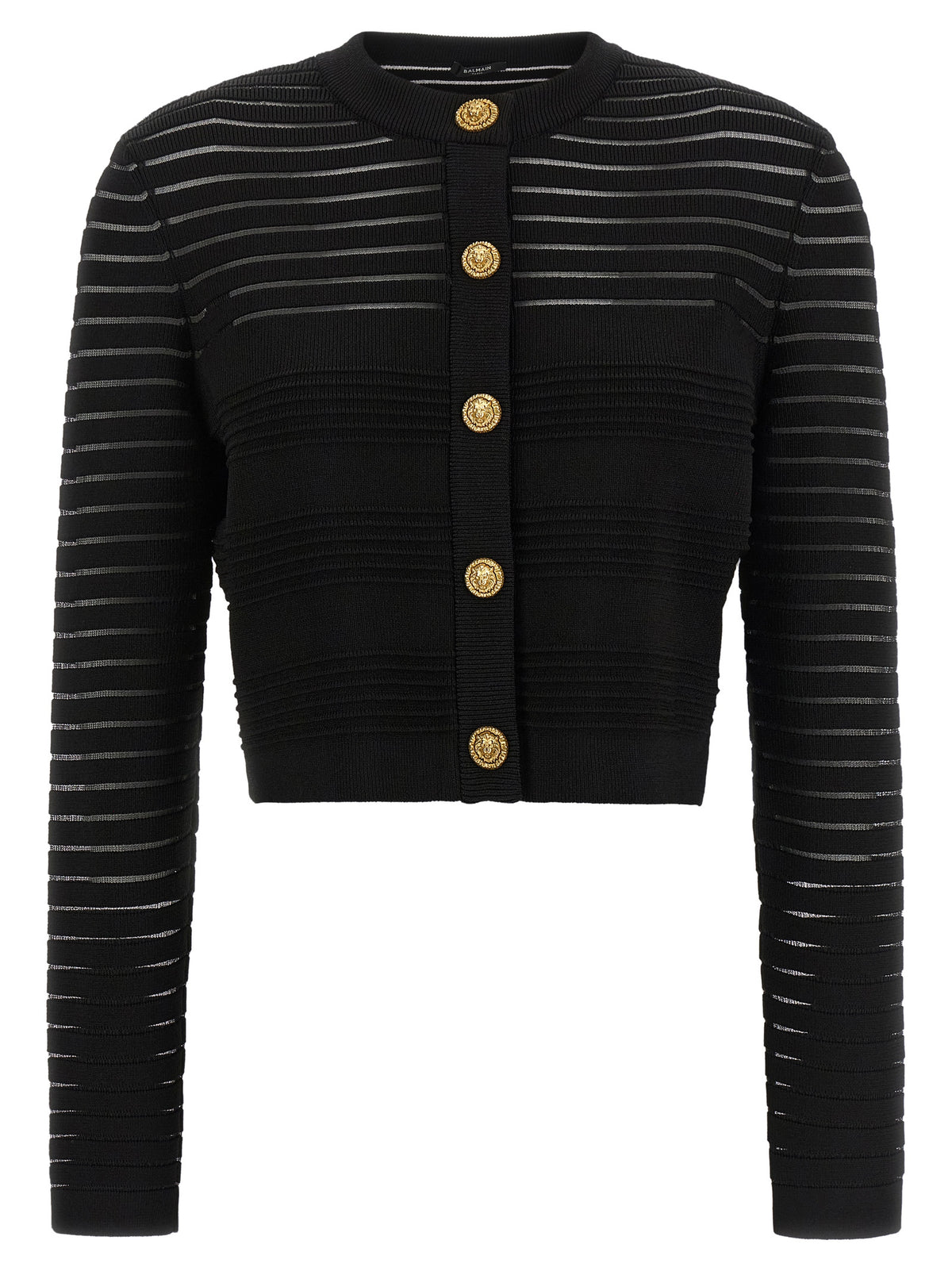 Balmain Women Semi-Transparent Stripes Cardigan