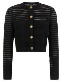 Balmain Women Semi-Transparent Stripes Cardigan