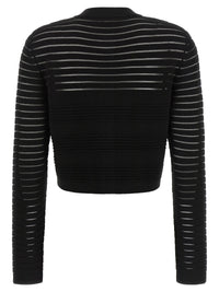 Balmain Women Semi-Transparent Stripes Cardigan