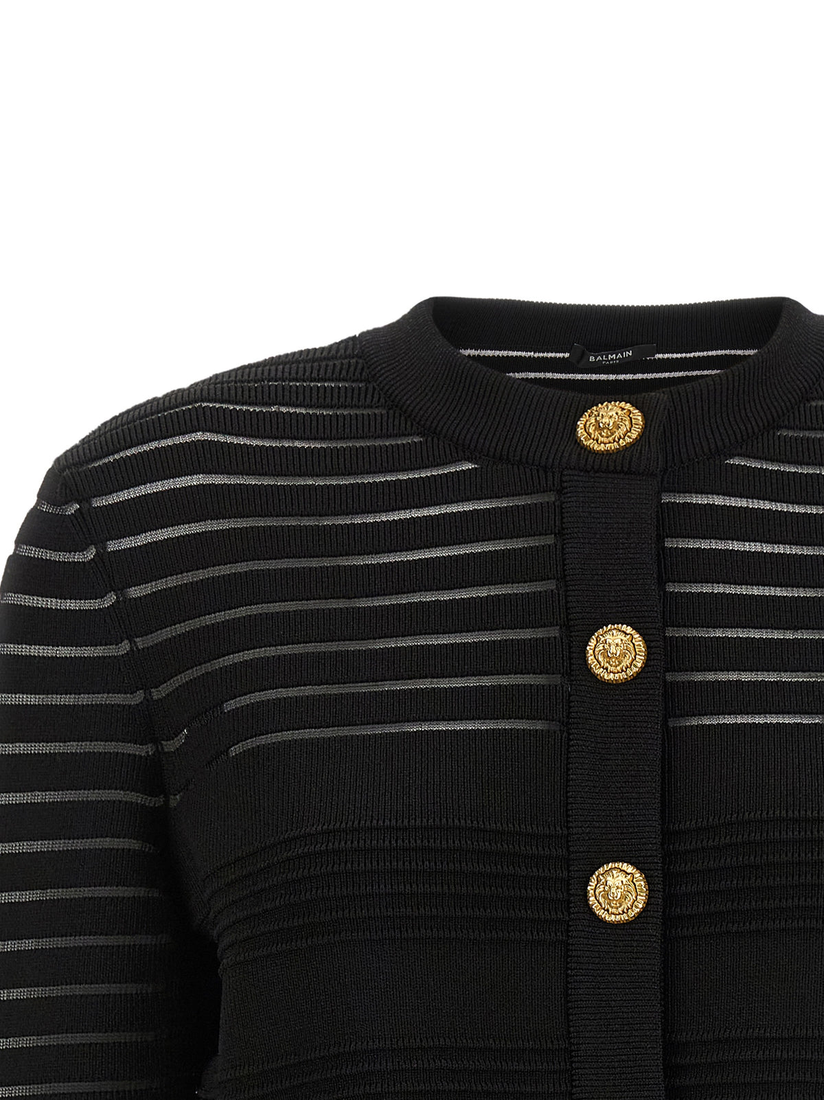 Balmain Women Semi-Transparent Stripes Cardigan