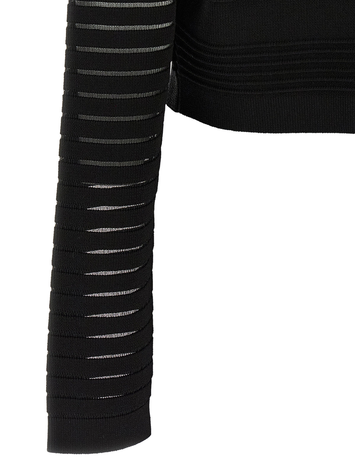 Balmain Women Semi-Transparent Stripes Cardigan