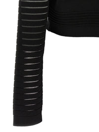 Balmain Women Semi-Transparent Stripes Cardigan