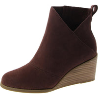 Sutton Womens Suede Wedge Ankle Boots