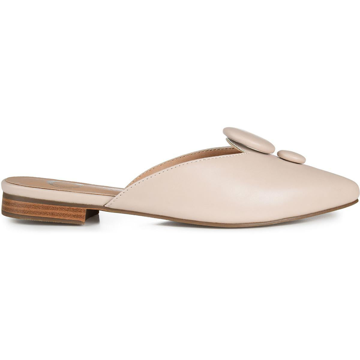 Mallorie Womens Embellished Faux Leather Mules