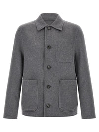 Ami Paris Men Grey Boule Jacket