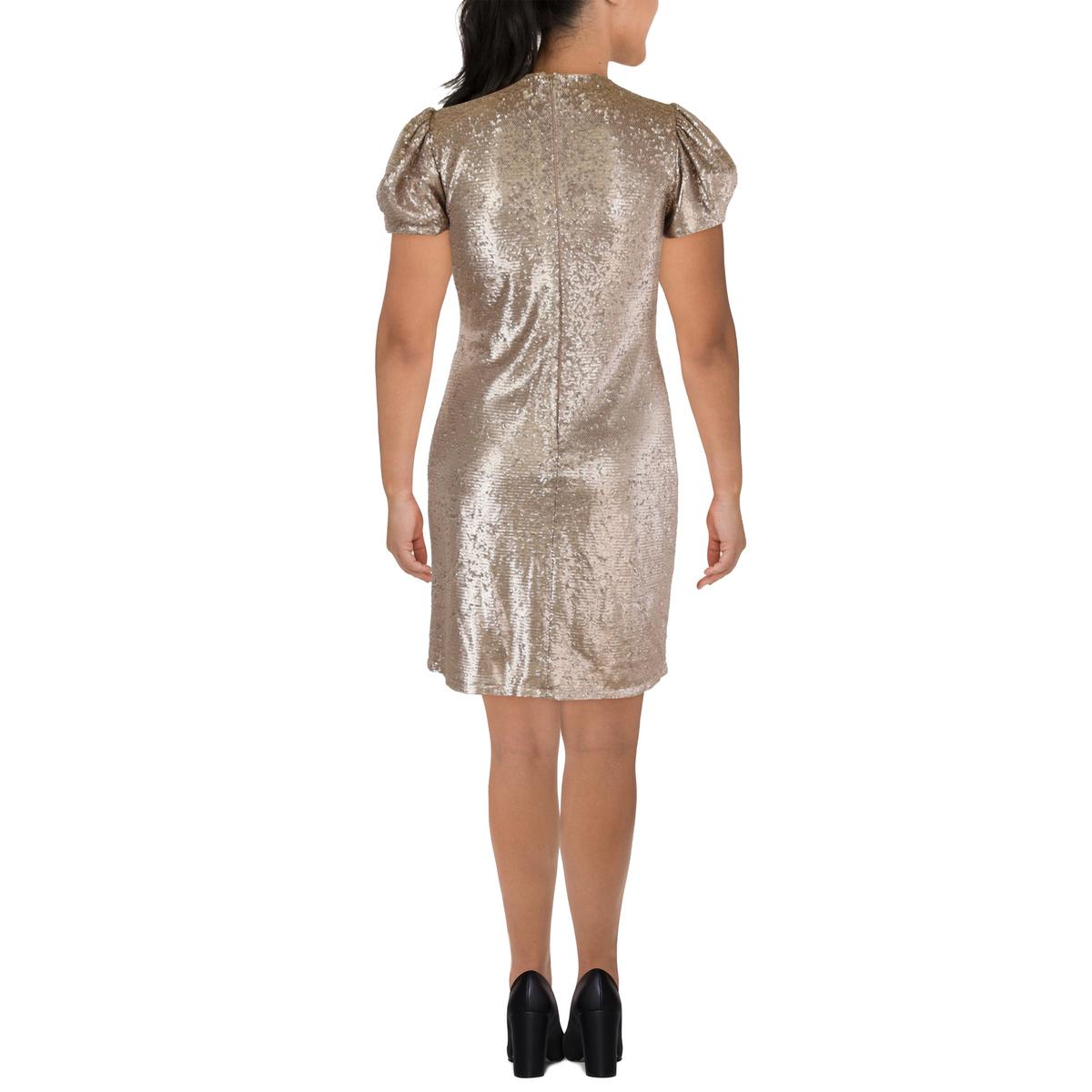 Womens Sequined Knee-Length Cocktail And Party Dress