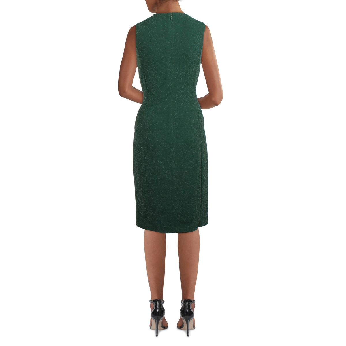 Womens Metallic Knee-Length Sheath Dress