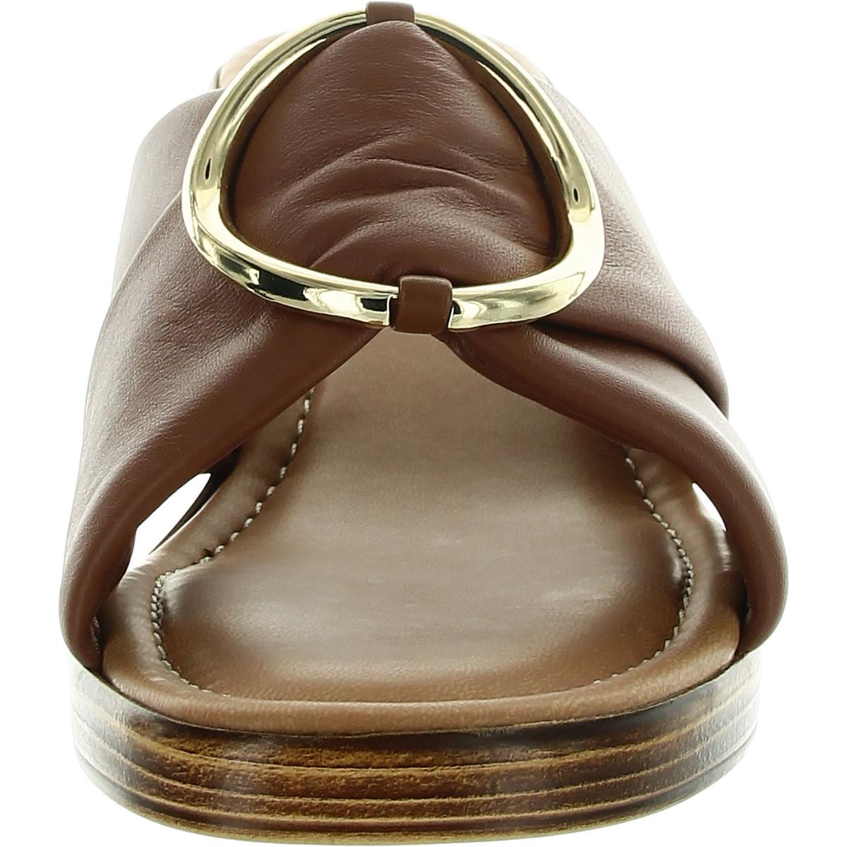 Chi-Ital Womens Embellished Leather Slide Sandals