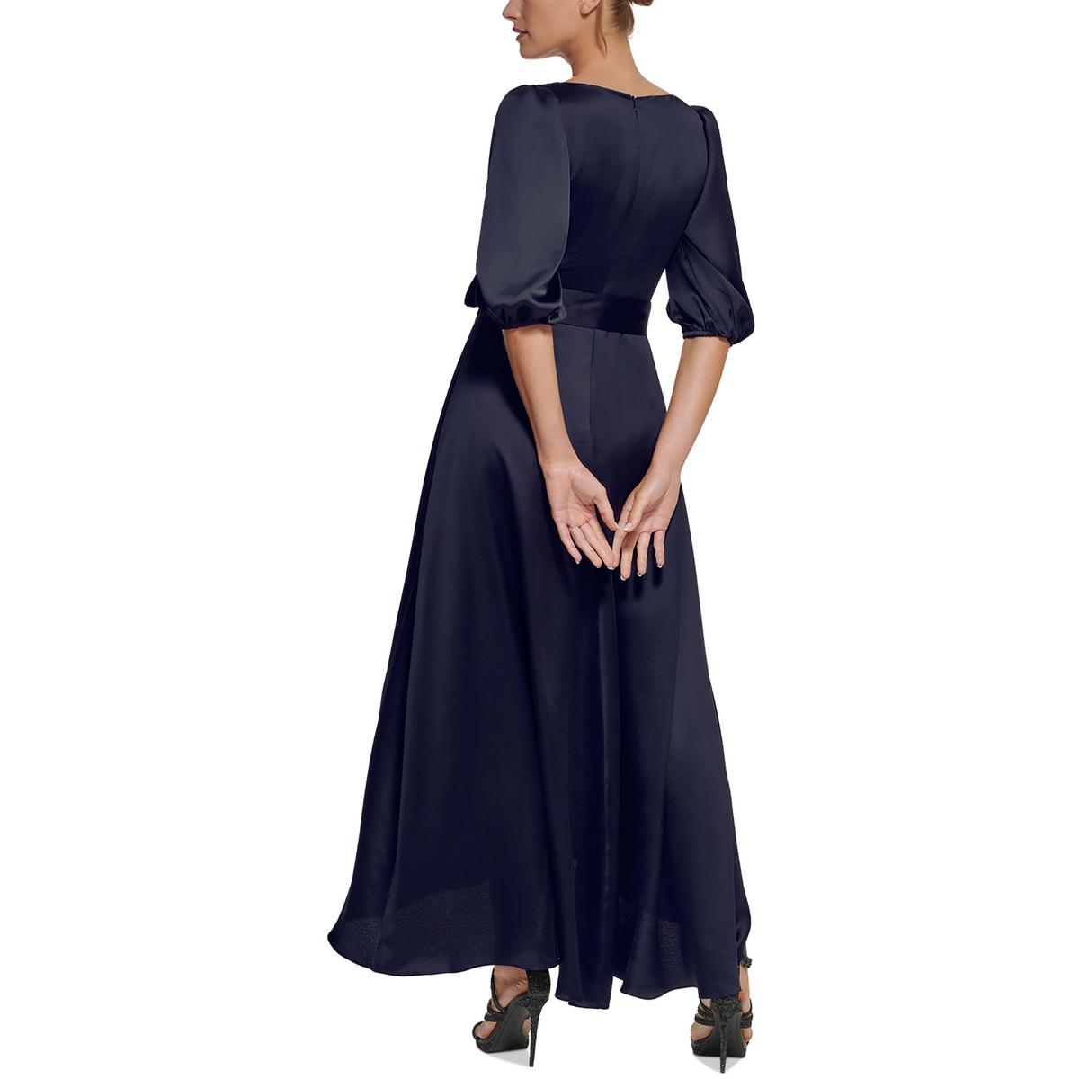 Womens Surplice Satin Maxi Dress