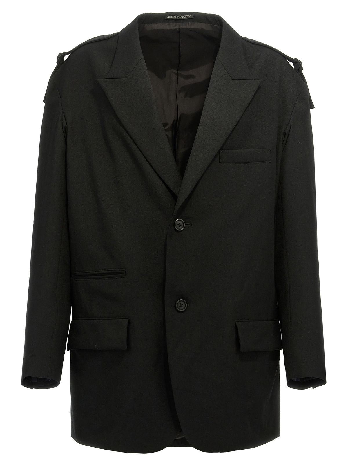 Yohji Yamamoto Men Single-Breasted Blazer With Strap Detail