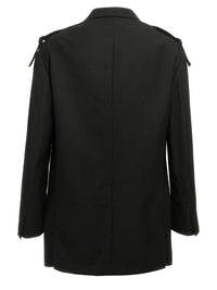 Yohji Yamamoto Men Single-Breasted Blazer With Strap Detail