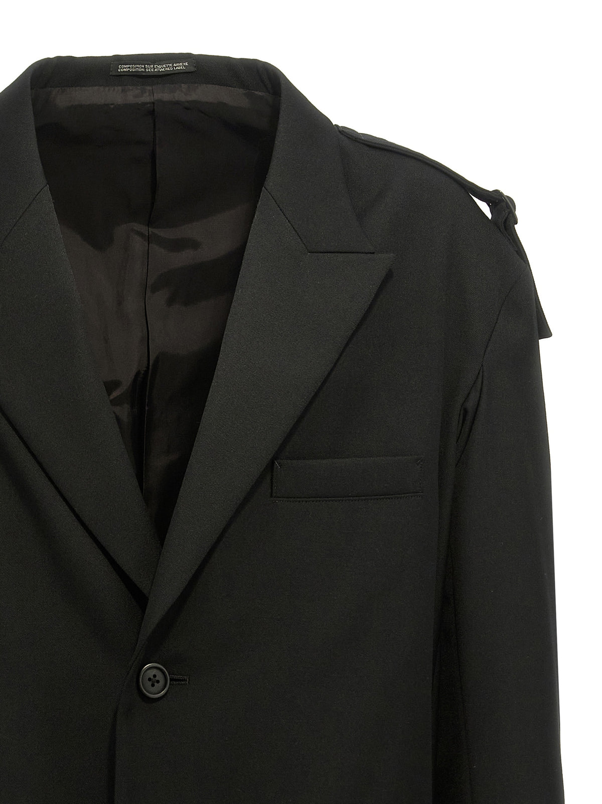 Yohji Yamamoto Men Single-Breasted Blazer With Strap Detail